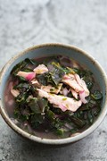 Aida's coriander chicken, cilantro, and chard stew