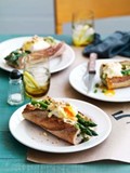 Asparagus, poached egg and Taleggio baguette