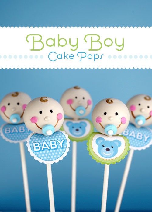 Baby boy cake pops from Bakerella by Angie Dudley