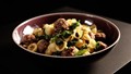 Beef meatballs with orecchiette, kale, and pine nuts