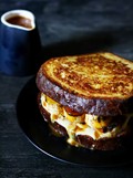Brioche French toast with bananas, crème patissiere and salted caramel