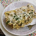 Cauliflower enchiladas with poblano cream sauce