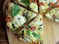 Chicken, vegetable, and ricotta frittata