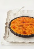 Chocolate & passionfruit brulee tart