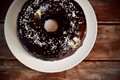 Chocolate chip pumpkin cake with chocolate and maple glaze