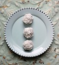 Chocolate macadamia truffles with coconut