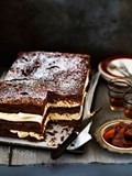 Chocolate millefeuille with burnt white chocolate cream