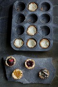 Coconut macaroon cups with assorted fillings