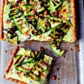 Courgette and Taleggio tart with polenta pastry