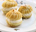 Cream puffs with meyer lemon cream filling