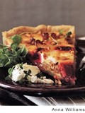 Fresh goat cheese, roasted beet, and walnut tart