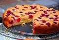 Fresh raspberry cake