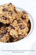 Gluten-free vegan banana peanut butter chocolate chip cookies