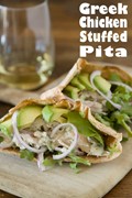 Greek chicken stuffed pitas