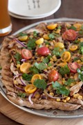Grilled BBQ chicken pizza