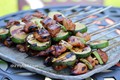 Grilled chicken and zucchini yakitori