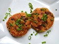 Ham and pea rice cakes
