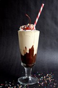 Happy hour hot fudge milkshake