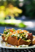 Hot dogs with Sriracha and Asian slaw