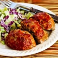 Individual-serving meatloaf balls with Italian sausage, ground beef, and peppers