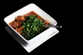 Lentil soup with chorizo meatballs