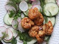 Make-ahead marinated cucumber salad with radishes, dill, and shrimp