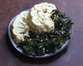 Miso-glazed cauliflower and kale salad