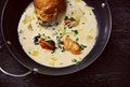 Mussels with leek, anchovies and sherry cream sauce