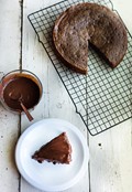 One bowl chocolate sour cream cake with or without quick glaze
