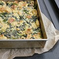 Parmesan bread pudding with broccoli rabe
