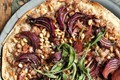 Pork, sage & onion pizza with spiced apple sauce