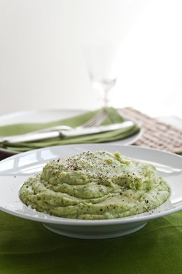 Potato basil purée