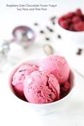 Raspberry dark chocolate frozen yogurt