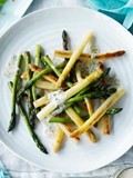 Roast asparagus salad with sour cream and chive dressing