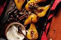 Roasted pears with spiced crumbs and sweet labne