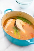 Salmon tamarind miso soup (Sinigang na salmon sa miso)