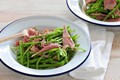 Shaved snow pea and ham salad