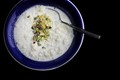 Simplest rice pudding with lemon-pistachio crush