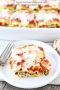 Spinach artichoke lasagna roll ups