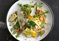 Summer squash and red quinoa salad with walnuts