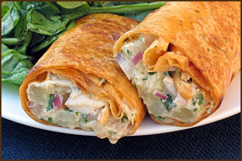 Thai chicken curry wraps