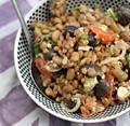 Wheat berry and roasted pepper salad with a smoked paprika dressing