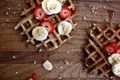 Whole grain waffles with millet, poppy, sunflower, and flax